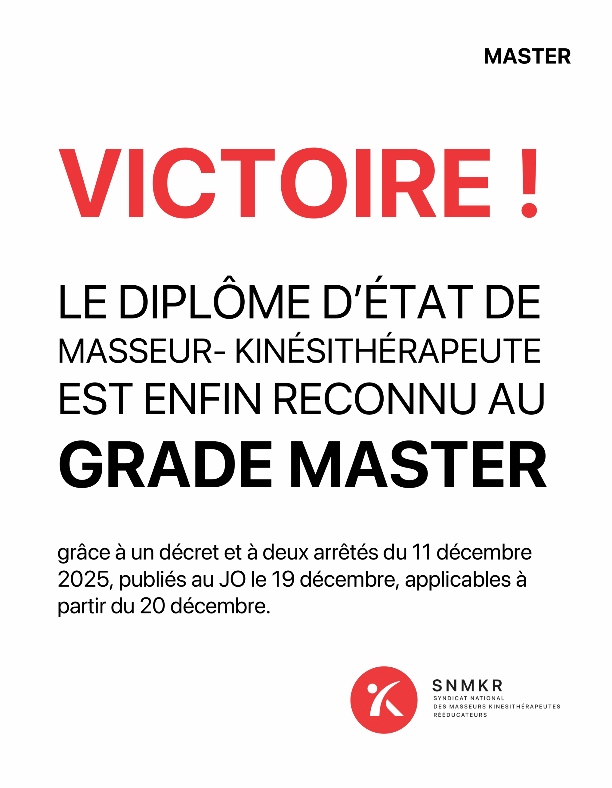 Lire la suite à propos de l’article Victoire : nous obtenons le grade Master !