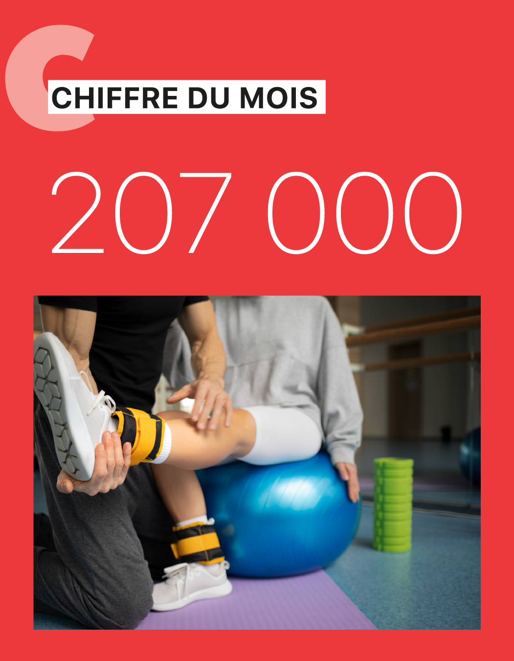 Découvrez le chiffre du mois du K2P de décembre 2025 : 207000 séances réalisées en accès direct dans une structure d'exercice coordonné