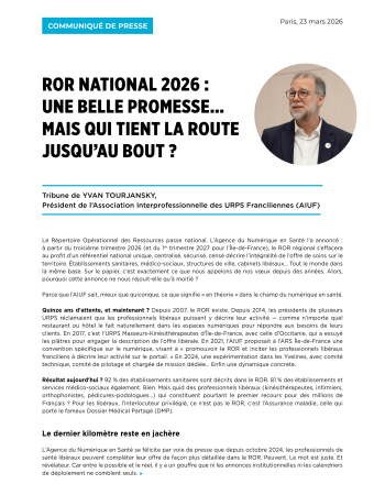 AIUF, URPS, numérique